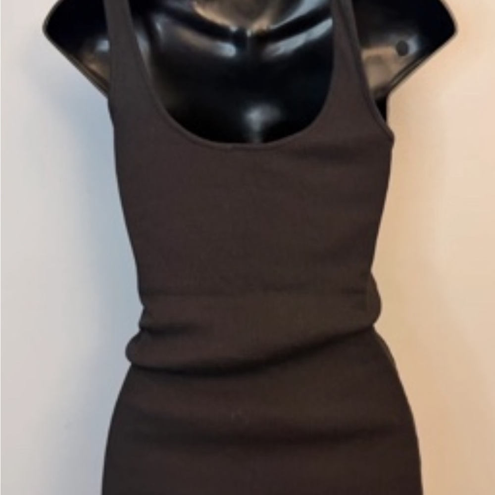 Women’s Black Tank Top with Gold Sequin Detail - Picture 2 of 4